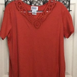 Lace V-neck Orange top
